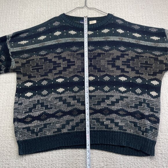 Vintage 90s Sweater Puritan Acrylic Knit Geometric Pattern XL Nostalgia READ - Picture 10 of 16